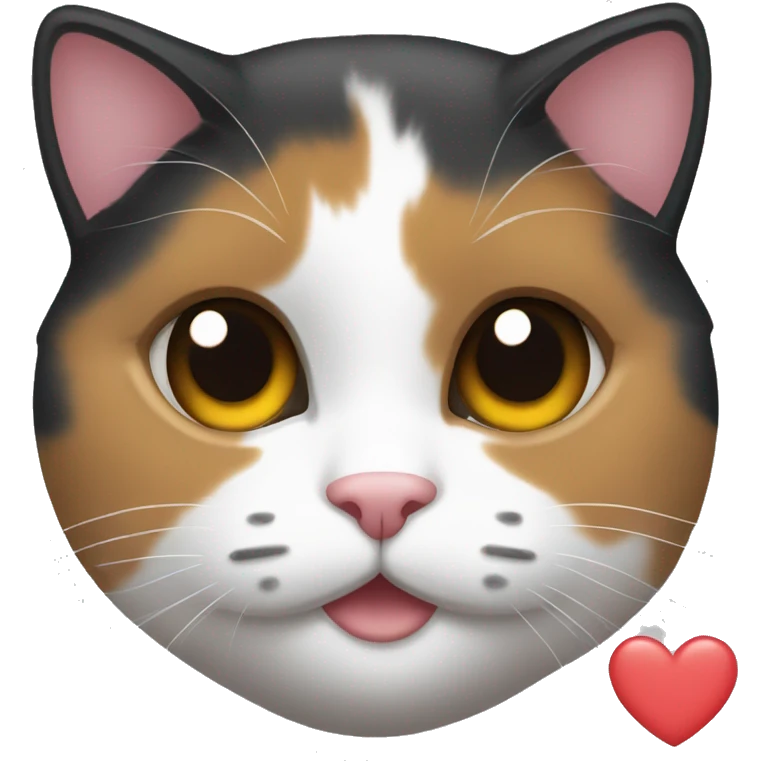 Calico cat with heart eyes emoji