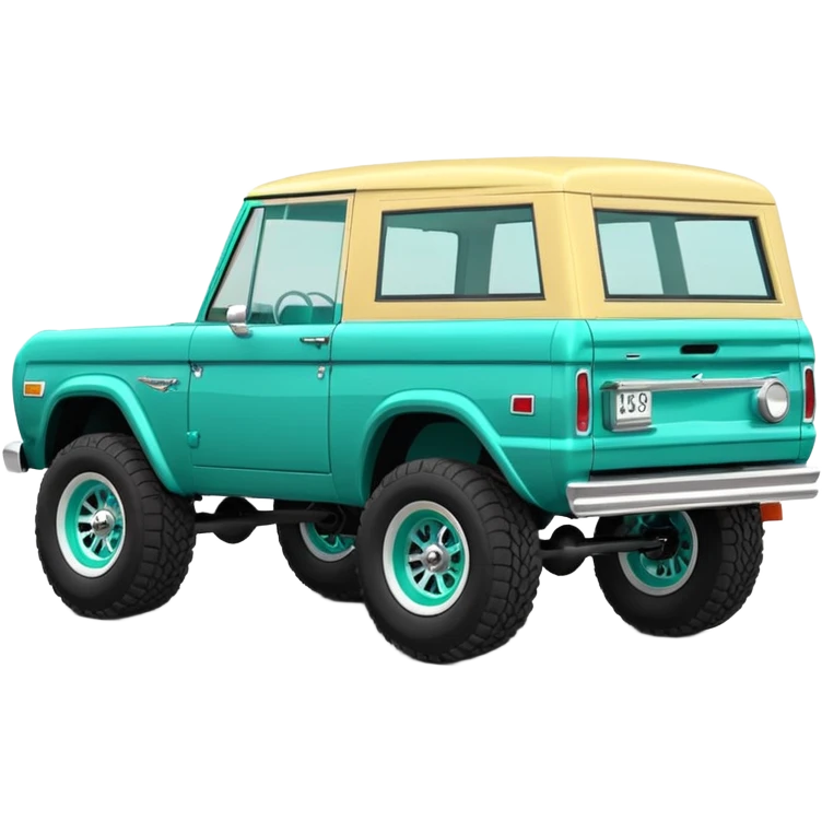 turquoise green classic ford bronco with slot alminum wheels emoji