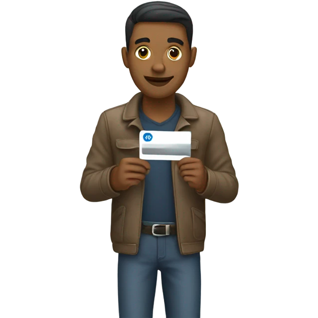 guy holding a bankcard emoji