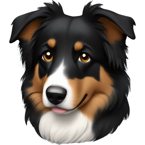 Aussie shepherd all black with tan markings (no white coloring anywhere) emoji