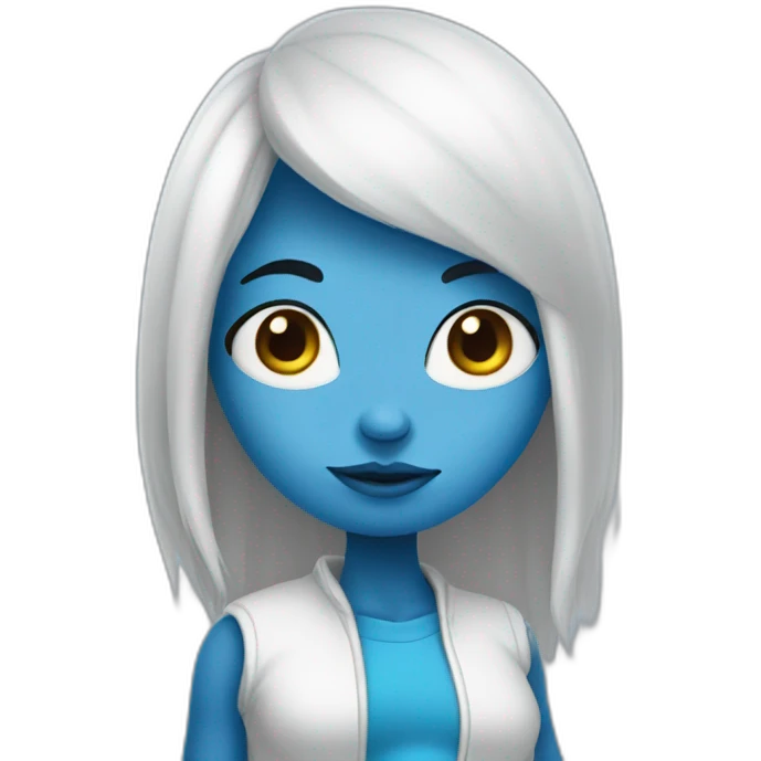 girl with blue skin like smurf emoji