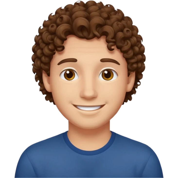 Young man with curly hair  emoji