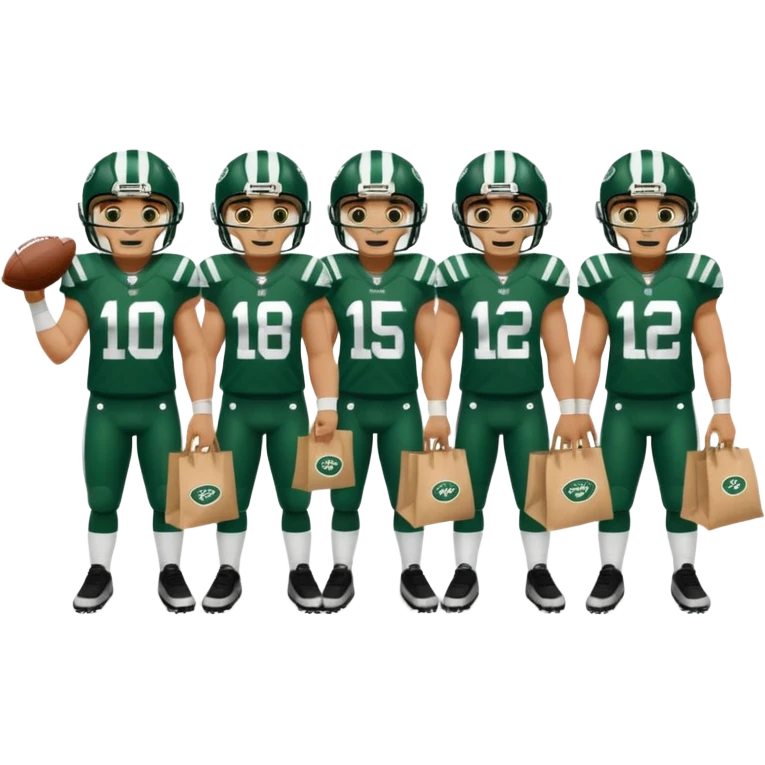 New York Jets being cry babies with tears with paper bags emoji