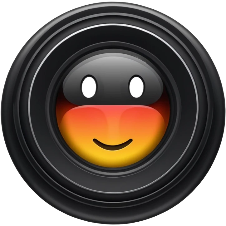 A simple camera lens, apple emoji style, minimalist design emoji