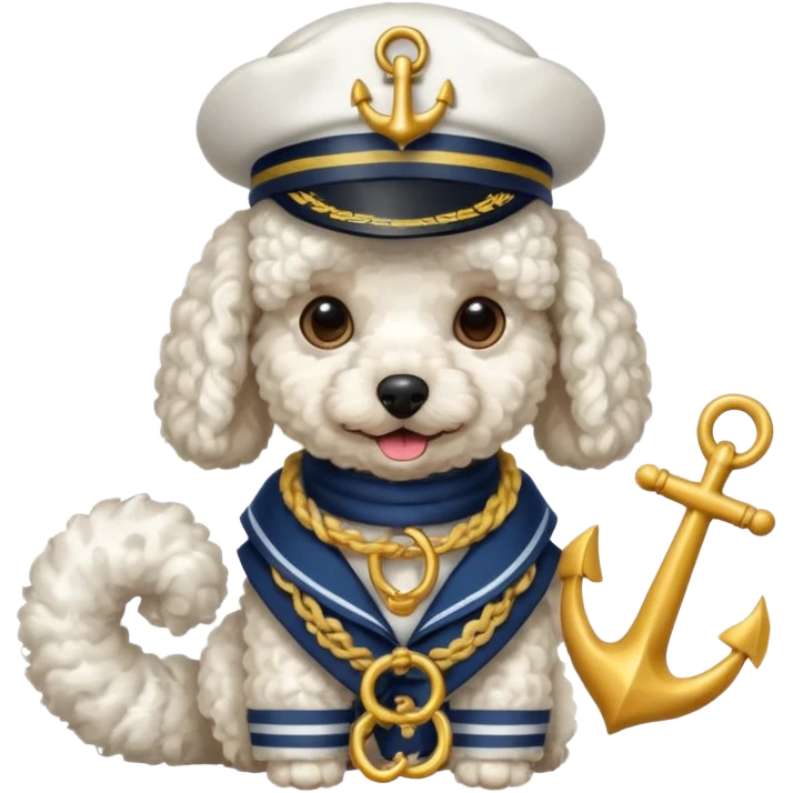 poodle with an anchor emoji