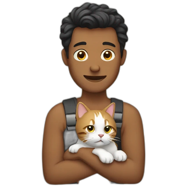 man holding a cat emoji