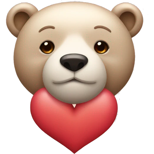 Heart with a bear emoji