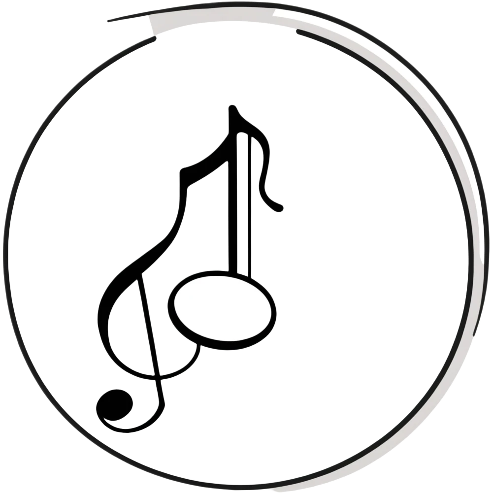 quarter note on white circle emoji