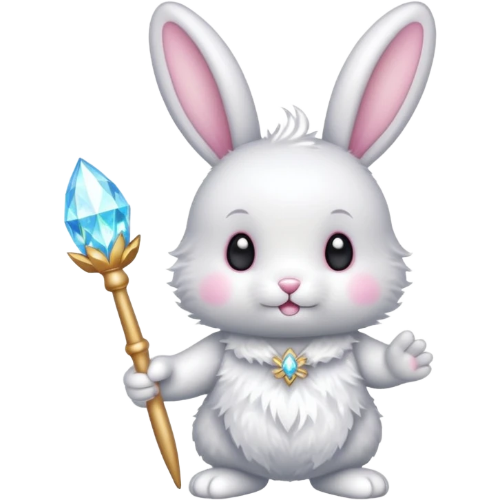 Fairy glitter bunny with wand  emoji