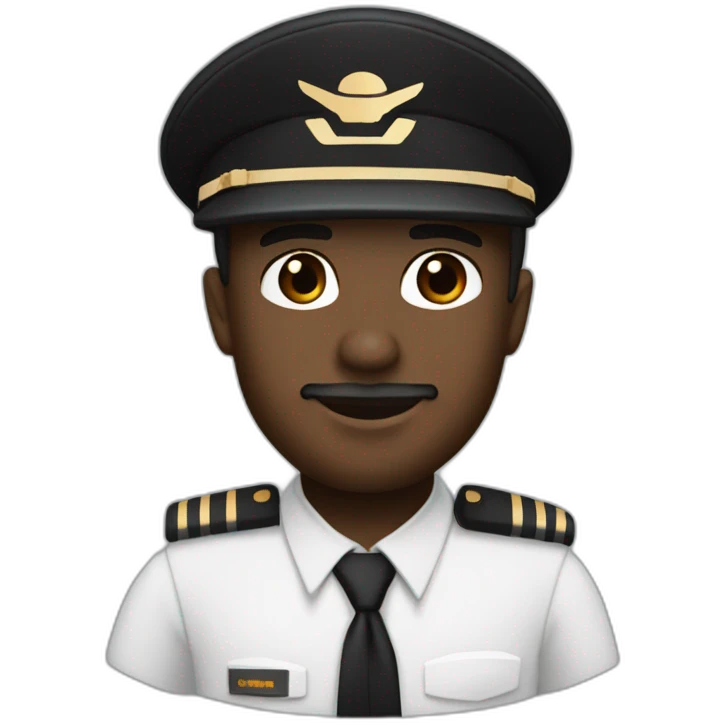 Pilot black Boeing 787 emoji