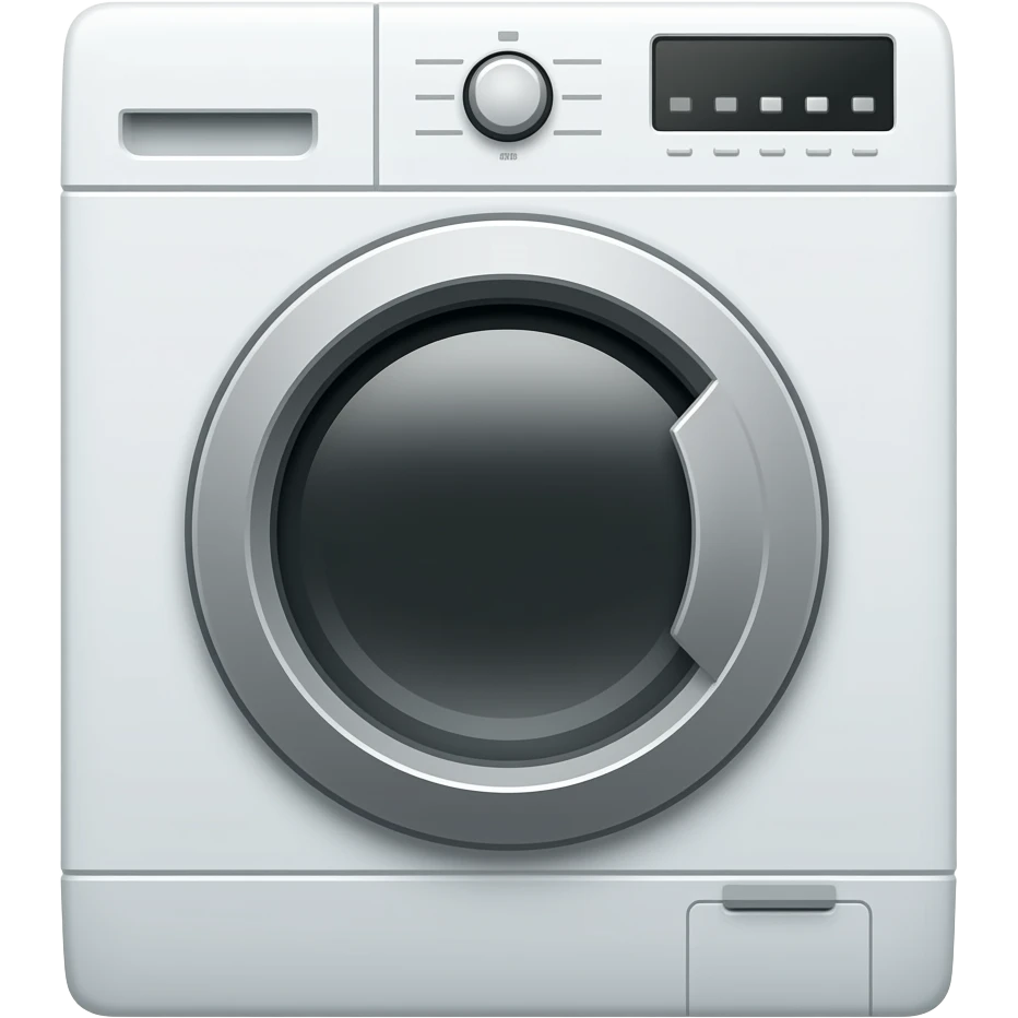 A washing machine consisting of four sides is facing forward. emoji