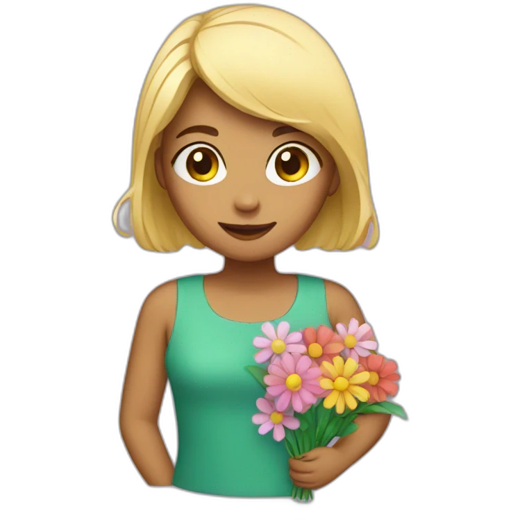 girl with flowers emoji