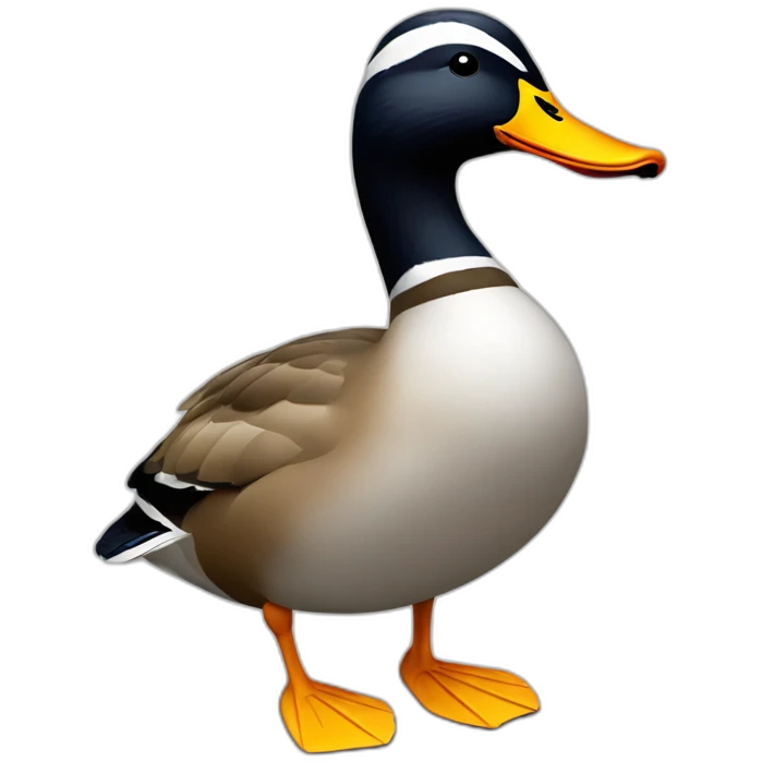 Mallard duck wearing a Canada goose jacket emoji