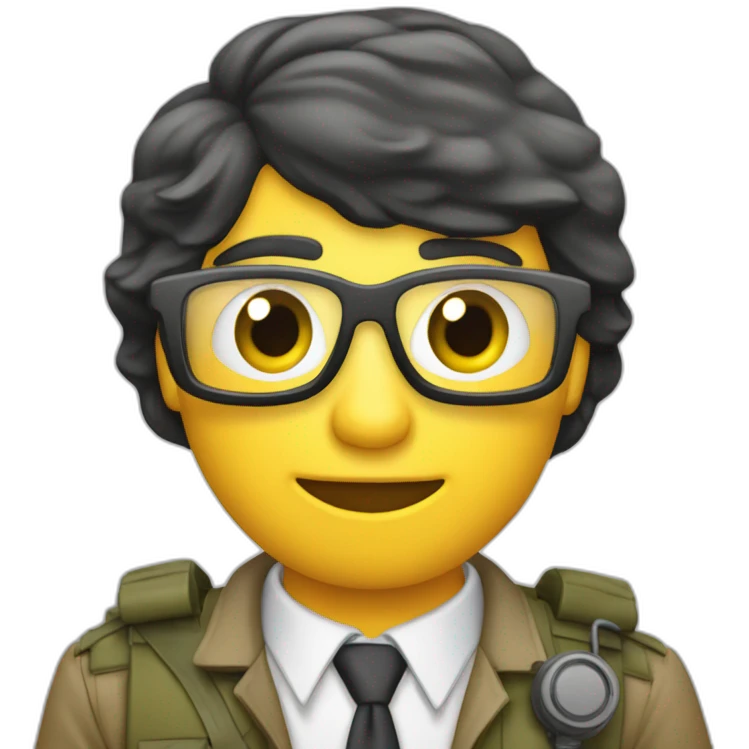 periodista reportero de guerra con microfono emoji