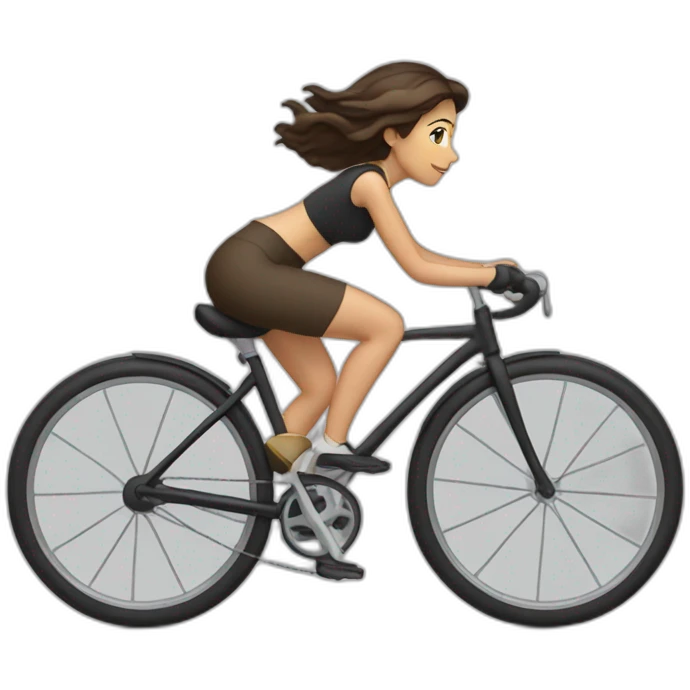 Brunette riding bicycle emoji
