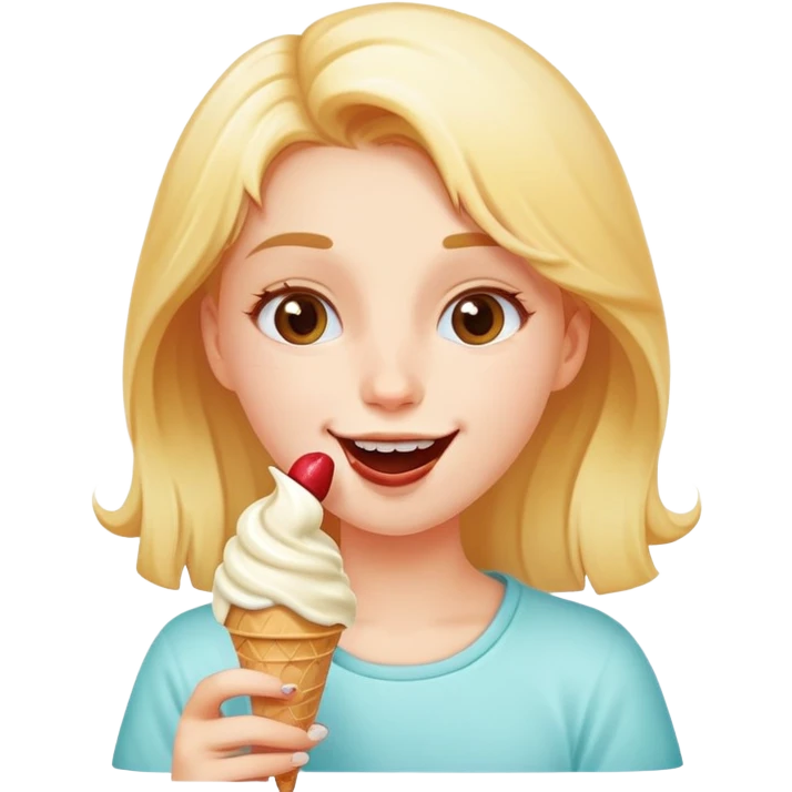 Girl eating ice emoji