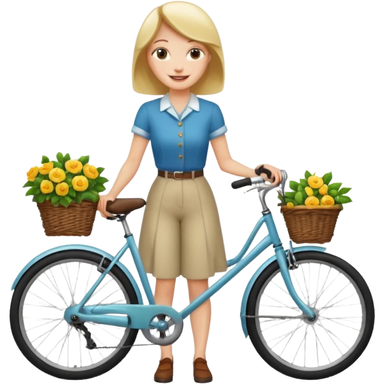 Lady with bicycle emoji