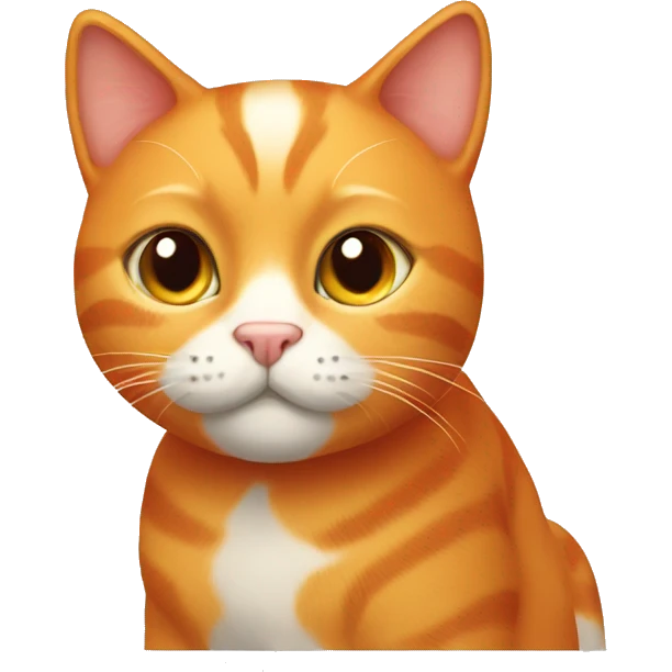 Orange cat with a cute face emoji