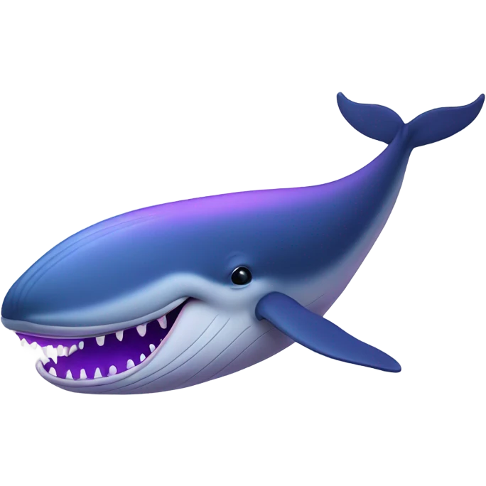 Blue whale purple, open mouth emoji