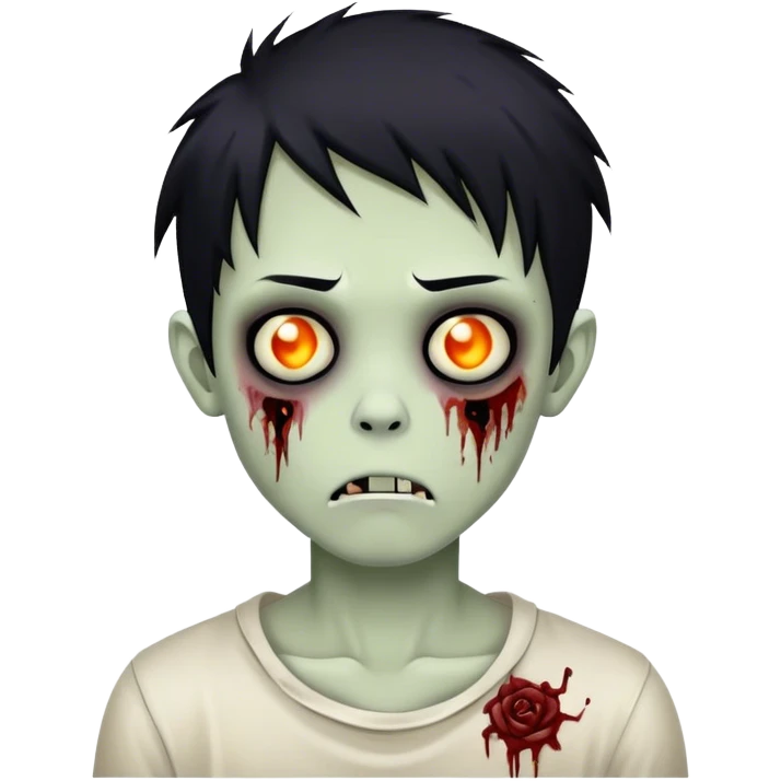 boy zombie with black hair emo emoji