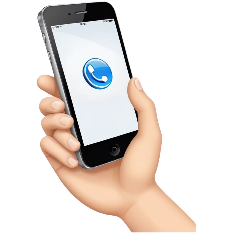 A hand holding a phone  emoji