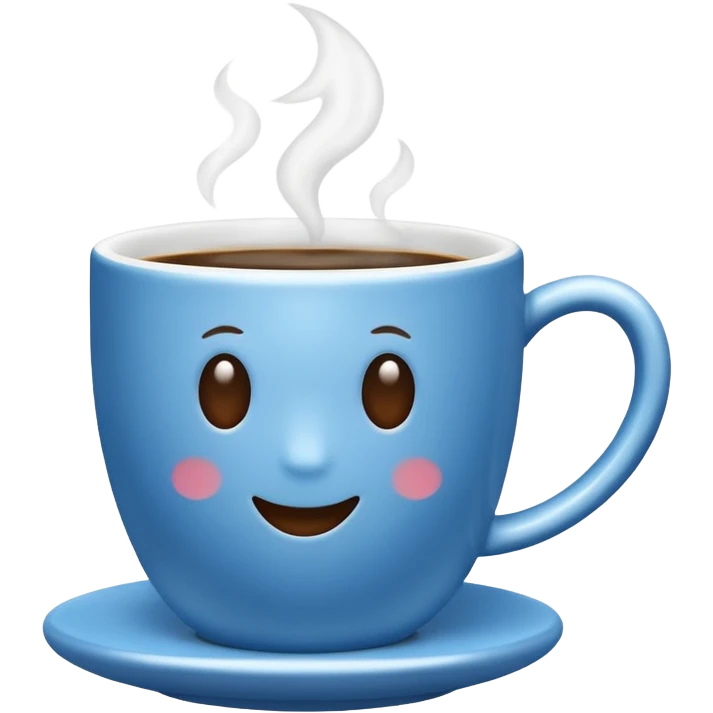 blue coffee cup with steam emoji
