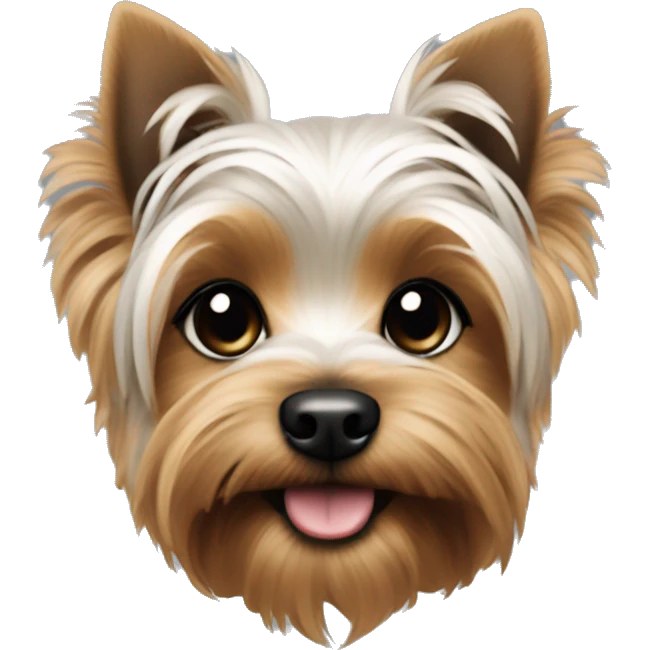 yorkie puppy black and white. no brown.  emoji