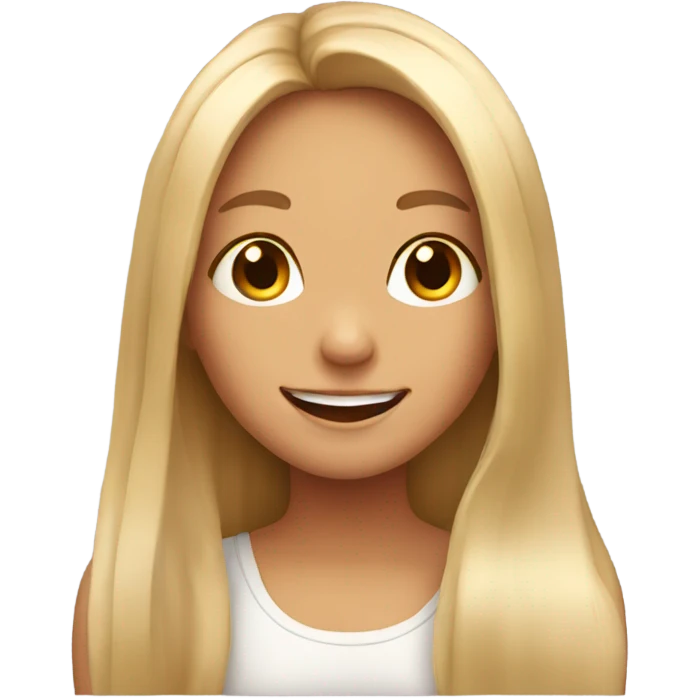 smiling girls with long hair emoji