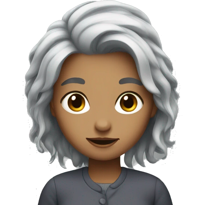 Grey hair girl ok emoji