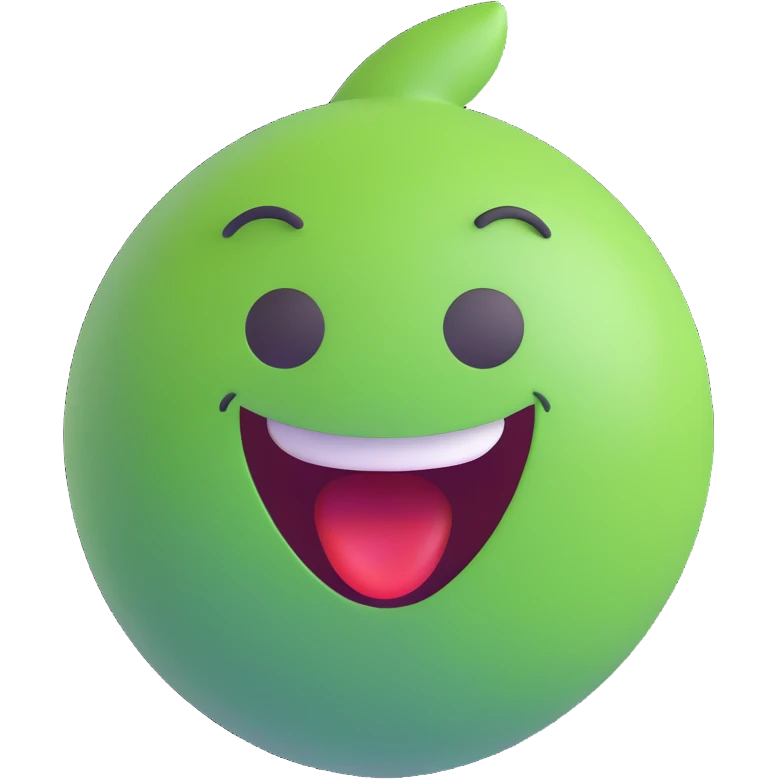 LFG emoji character in light green color, playful style, excited face, no text emoji