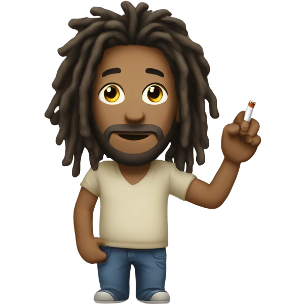 guy with dreads with cig emoji