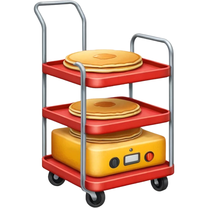 pancake yellow compressor cart, red color emoji