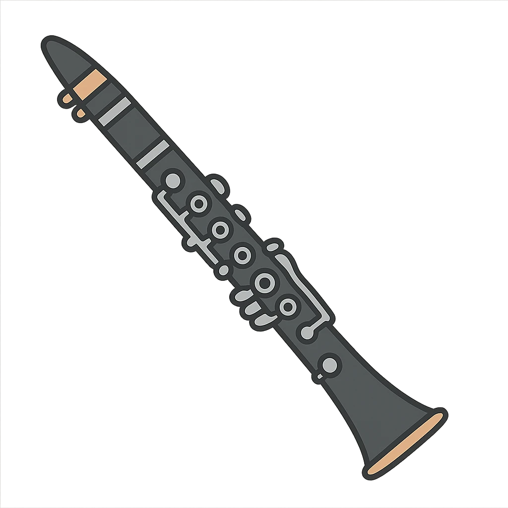 flat toon style clarinet with mouthpiece emoji