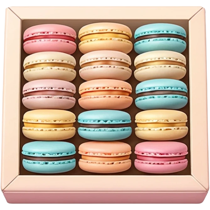 a box of single line of macaron



















 emoji