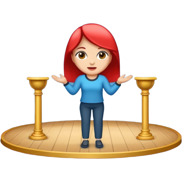 woman making a stage emoji