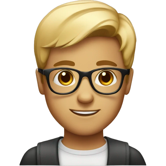 Smart boy with glasses skin coffee  emoji