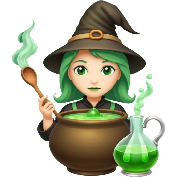 green witch cooking potion emoji