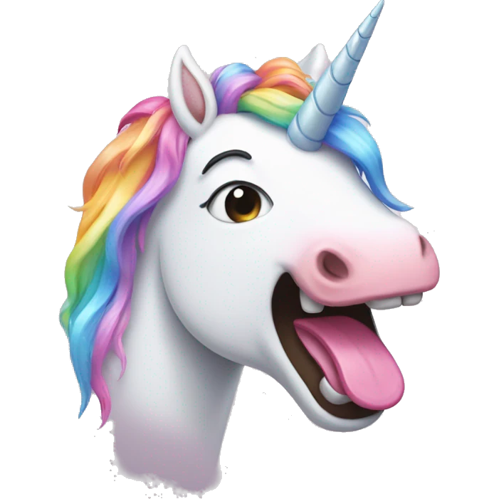 Unicorn sticking out tongue emoji