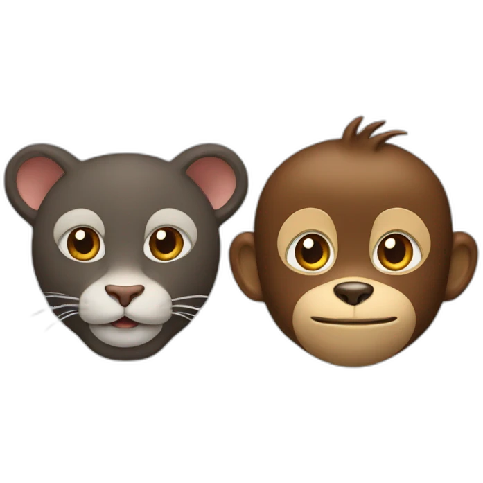 a mixture of a cat and a monkey emoji
