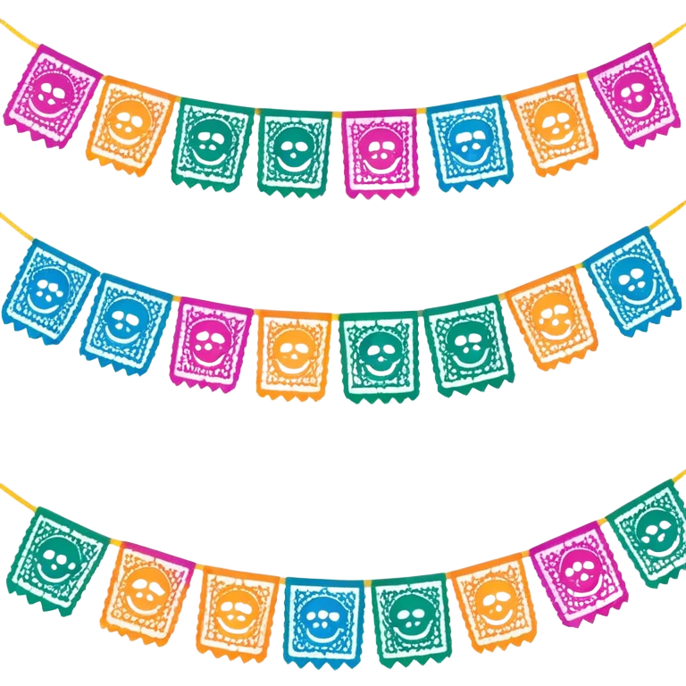 festive one garland of colorful mexican papel picado emoji