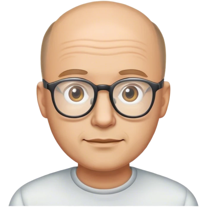 Balding man with glasses  emoji