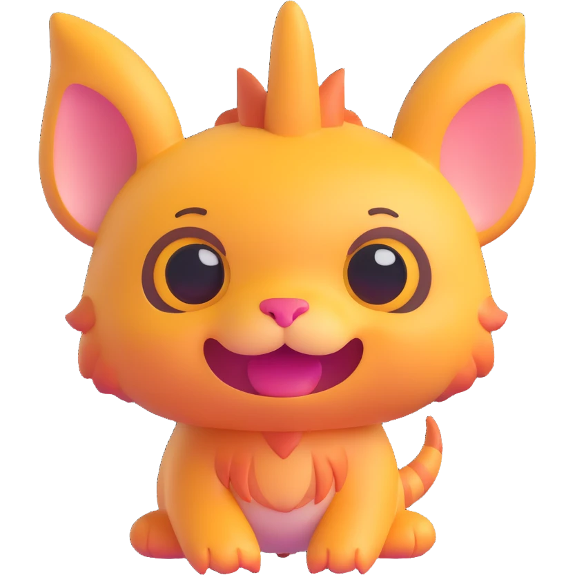 fantastical animal hybrid with cute features, random combination, 3D emoji style emoji