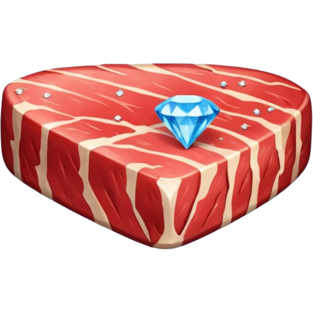 Сделай алмазное мясо. Мясо должно быть в форме стейка голубого цвета (как цвет алмазов) и с алмазной текстурой. Просто возьми emoji мяса из iOS и перекрась его в алмазную текстуру. emoji