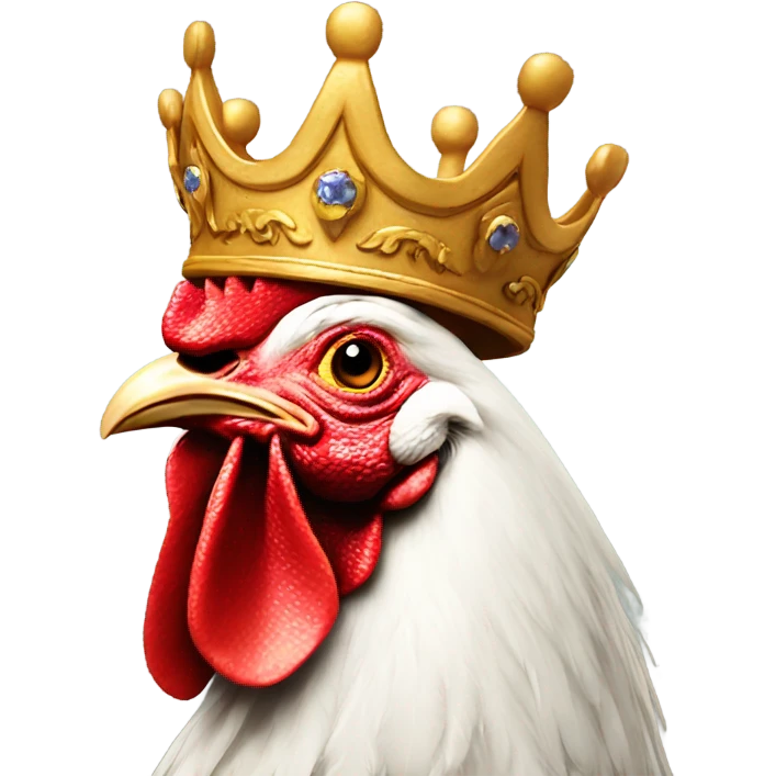rooster with king's crown emoji