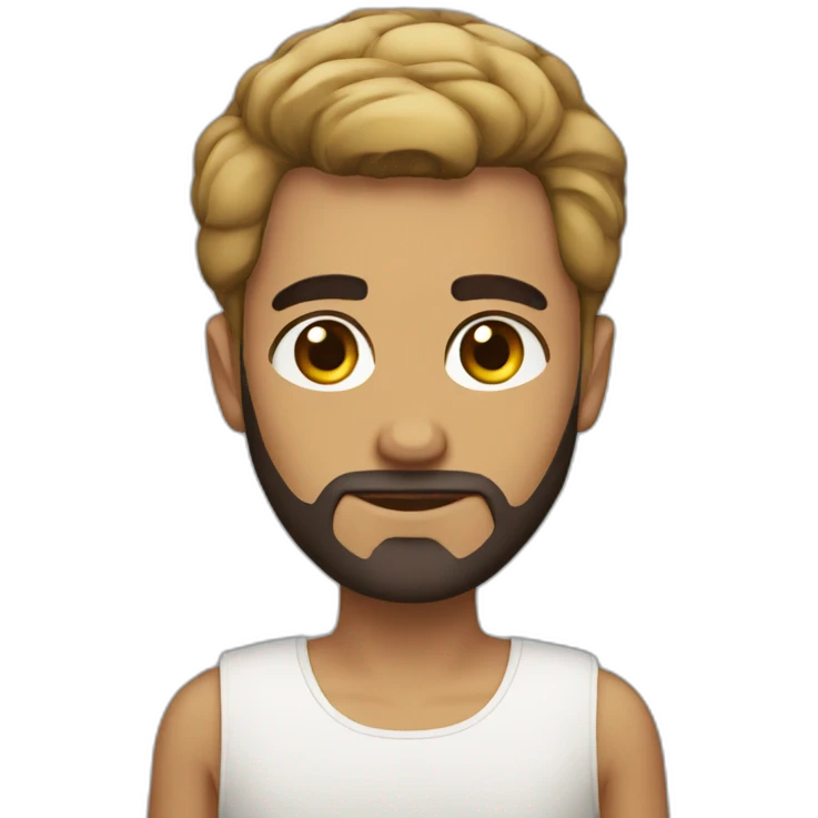Egyptian skinny guy with trimmed hair and a beard emoji