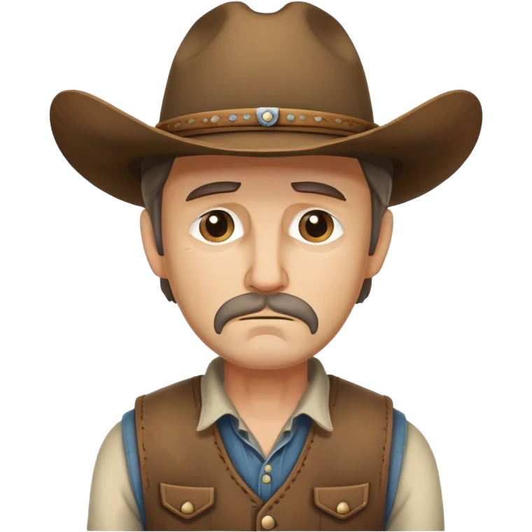 A cow boy sad emoji