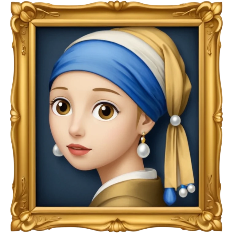 Girl with a Pearl Earring painting with frames emoji