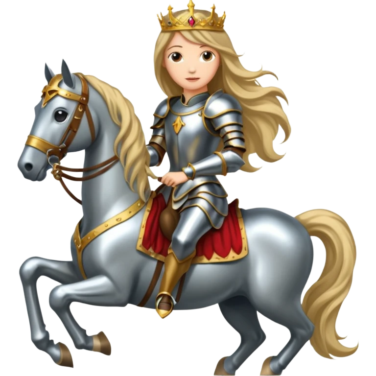 Renaissance princess knight on horse emoji