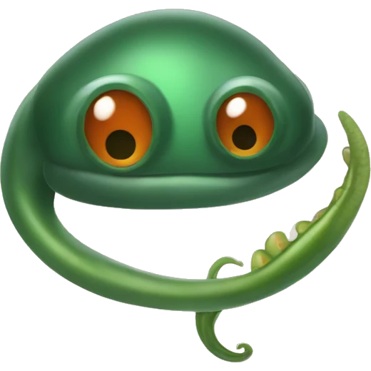 Eight-eyed Dark green and orange medicinal leech with oral suction and caudal suction emoji