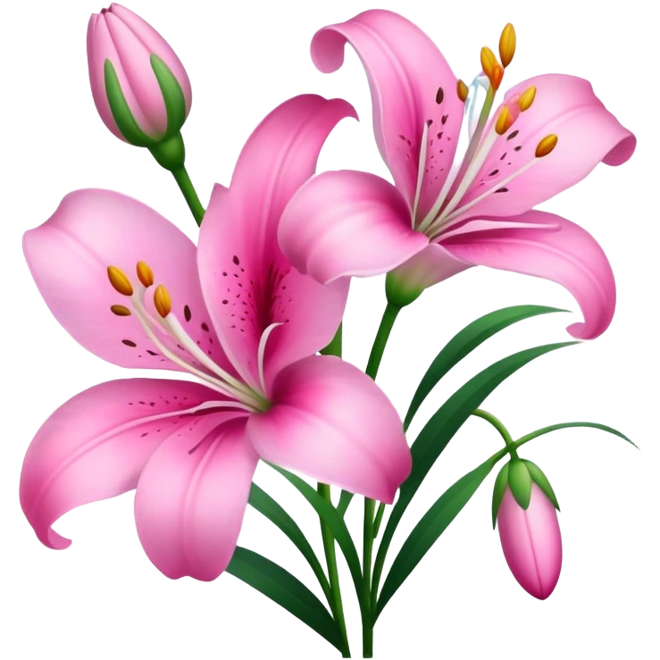 Pinke Lilien und weiße Gänseblümchen emoji